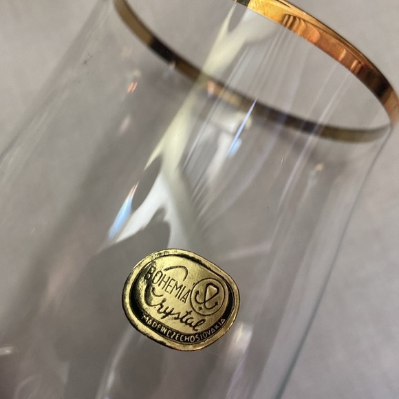 1980 Bohemian Crysalex Geneva old Fashion Gold Rim Whiskey High Ball Glasses. - Picture 5 of 16